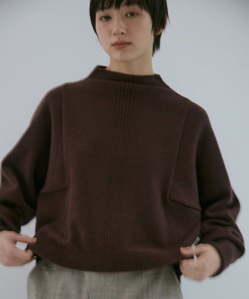 WRAPINKNOT（ラッピンノット）の「【WRAPINKNOT/ラッピンノット】《STUDIOUS別注》 CASHMERE BOAT NECK KNIT/カシミアボートネックニット（ニット/セーター・レディース・ダークネイビー/アイボリー/ワイン・0）」の14枚目の写真