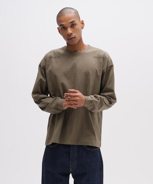 AVIREX(アヴィレックス)の「《WEB&DEPOT限定》STENCIL L/S T-SHIRT(Tシャツ/カットソー・メンズ・ホワイト/ブラック/オリーブ系・L/M/XL/2XL)」の5枚目の写真