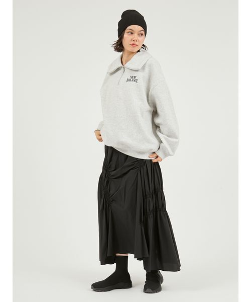 emmi(エミ)の「ギャザーディテールボリュームスカート(スカート・レディース・アイボリー/ブラック/シルバー・0/1)」の2枚目の写真