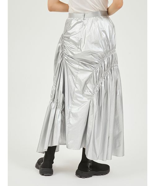 emmi(エミ)の「ギャザーディテールボリュームスカート(スカート・レディース・アイボリー/ブラック/シルバー・0/1)」の5枚目の写真