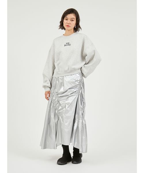 emmi(エミ)の「ギャザーディテールボリュームスカート(スカート・レディース・アイボリー/ブラック/シルバー・0/1)」の14枚目の写真