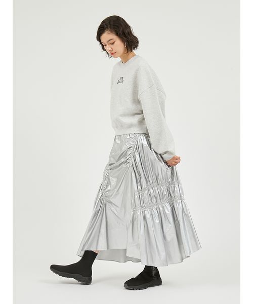 emmi(エミ)の「ギャザーディテールボリュームスカート(スカート・レディース・アイボリー/ブラック/シルバー・0/1)」の16枚目の写真