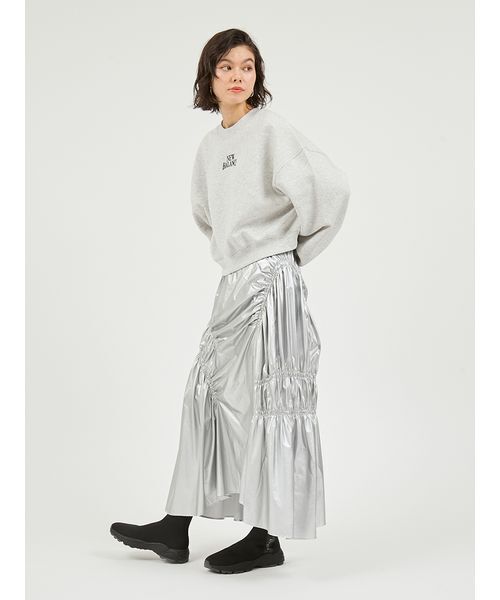 emmi(エミ)の「ギャザーディテールボリュームスカート(スカート・レディース・アイボリー/ブラック/シルバー・0/1)」の17枚目の写真