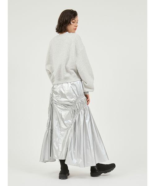 emmi(エミ)の「ギャザーディテールボリュームスカート(スカート・レディース・アイボリー/ブラック/シルバー・0/1)」の18枚目の写真