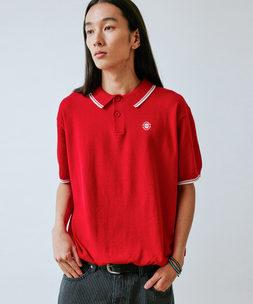 KND(ケイエヌディ)の「スカル刺繍カラー ニット レッド(ポロシャツ・メンズ・その他・1(M)/2(L))」の5枚目の写真