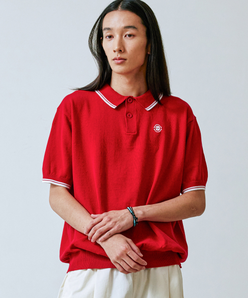 KND(ケイエヌディ)の「スカル刺繍カラー ニット レッド(ポロシャツ・メンズ・その他・1(M)/2(L))」の6枚目の写真