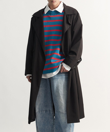 DRAW.M（ドローエム）の「Rayon Blend Strap Trench Coat (Black)（トレンチコート）」