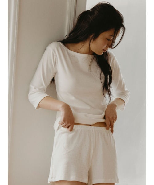 SOOPUI(スープイ)の「Fluffy organic cotton boatneck tee in Ivory(Tシャツ/カットソー・レディース・その他・SMALL/MEDIUM)」の3枚目の写真