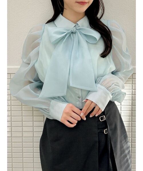 2WAYボウタイタックペプラムブラウスⅡ