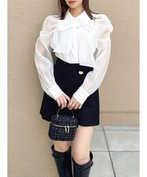 dazzlin | 2WAYボウタイタックペプラムブラウスⅡ(シャツ/ブラウス)