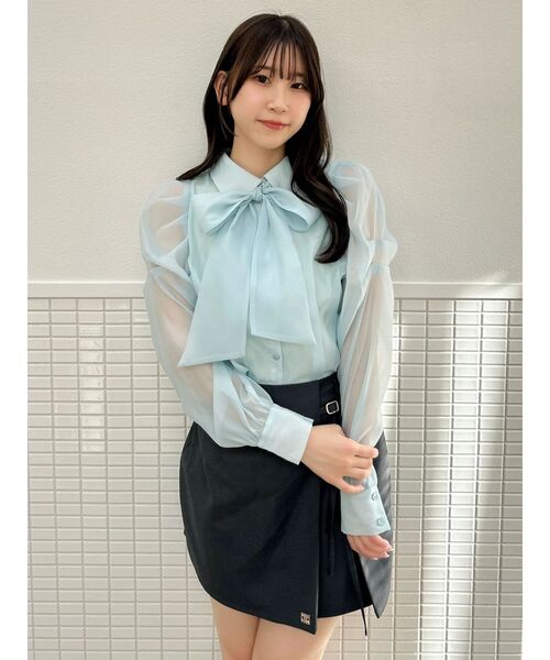 2WAYボウタイタックペプラムブラウスⅡ