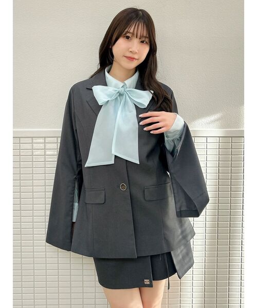 2WAYボウタイタックペプラムブラウスⅡ