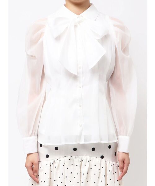 2WAYボウタイタックペプラムブラウスⅡ