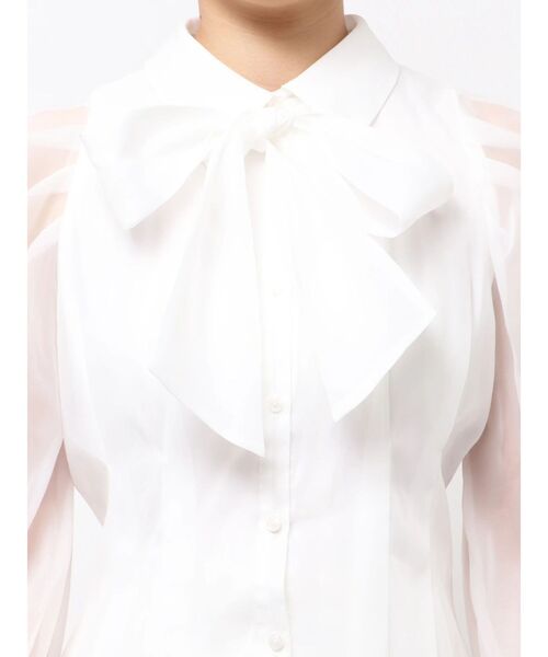 2WAYボウタイタックペプラムブラウスⅡ