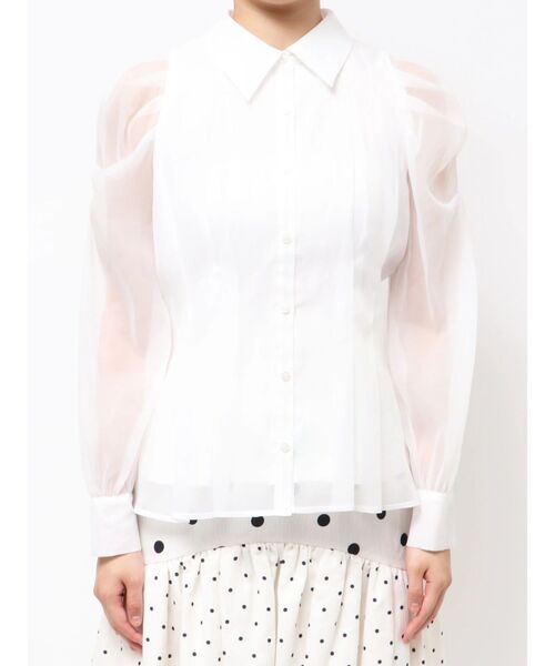 2WAYボウタイタックペプラムブラウスⅡ