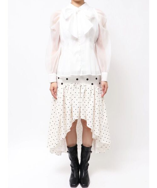 2WAYボウタイタックペプラムブラウスⅡ