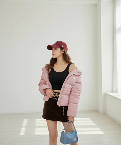 MLB Korea(エムエルビーコリア)の「【MLB KOREA/エムエルビーコリア】Basic Curve Padding Down JKT/ ベーシック カーブ パディング ダウンジャケット(ダウンジャケット/コート・メンズ・クリーム/ブラック/ライトピンク・S/M)」の12枚目の写真