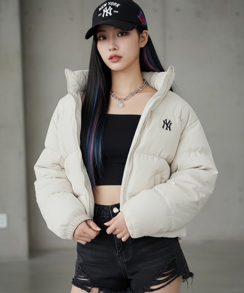 MLB Korea(エムエルビーコリア)の「【MLB KOREA/エムエルビーコリア】Basic Curve Padding Down JKT/ ベーシック カーブ パディング ダウンジャケット(ダウンジャケット/コート・メンズ・クリーム/ブラック/ライトピンク・S/M)」の8枚目の写真