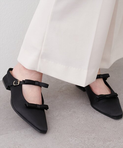 natural couture（ナチュラルクチュール）の「ダブルリボンミュール（その他シューズ・レディース・サックスブルー/ブラック/ベージュ・LARGE/MEDIUM）」の15枚目の写真