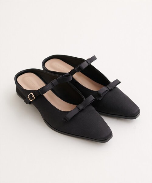 natural couture（ナチュラルクチュール）の「ダブルリボンミュール（その他シューズ・レディース・サックスブルー/ブラック/ベージュ・LARGE/MEDIUM）」の9枚目の写真