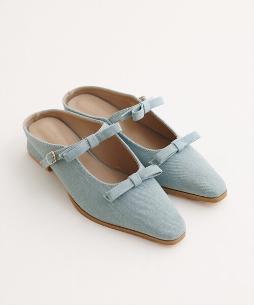 natural couture（ナチュラルクチュール）の「ダブルリボンミュール（その他シューズ・レディース・サックスブルー/ブラック/ベージュ・LARGE/MEDIUM）」の11枚目の写真