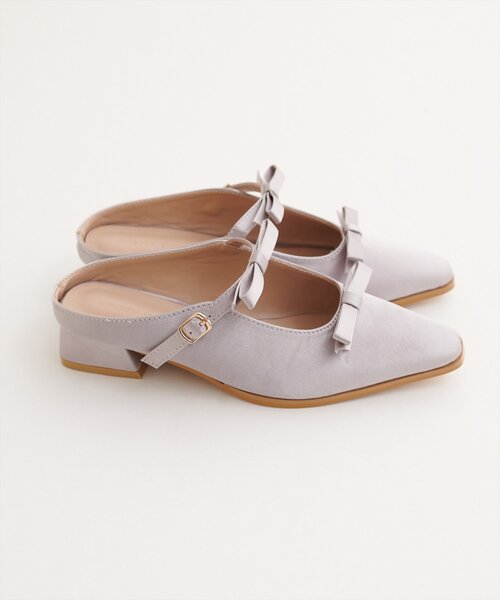 natural couture（ナチュラルクチュール）の「ダブルリボンミュール（その他シューズ・レディース・サックスブルー/ブラック/ベージュ・LARGE/MEDIUM）」の14枚目の写真