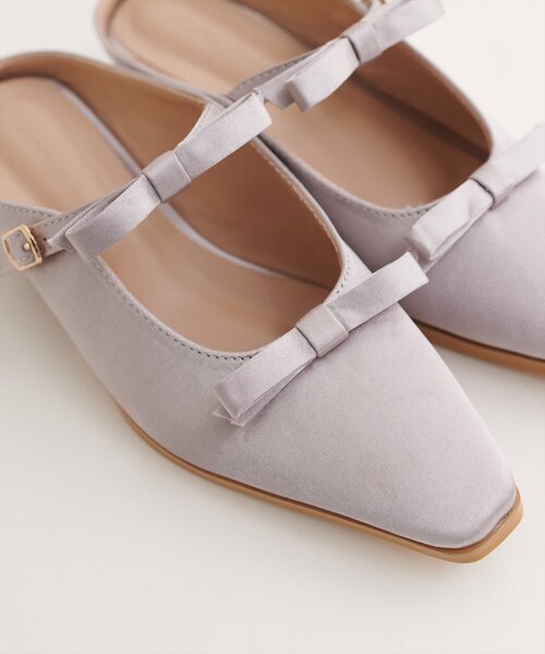 natural couture（ナチュラルクチュール）の「ダブルリボンミュール（その他シューズ・レディース・サックスブルー/ブラック/ベージュ・LARGE/MEDIUM）」の7枚目の写真