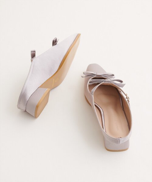 natural couture（ナチュラルクチュール）の「ダブルリボンミュール（その他シューズ・レディース・サックスブルー/ブラック/ベージュ・LARGE/MEDIUM）」の6枚目の写真