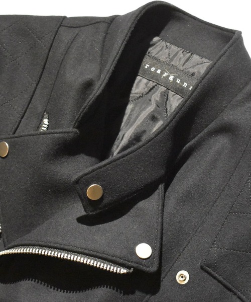 roarguns(ロアーガンズ)の「S100 MELTON COW LEATHER RIDERS JACKET(ライダースジャケット・メンズ・ブラック・2)」の3枚目の写真