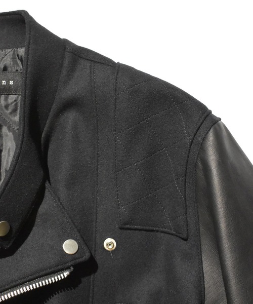 roarguns(ロアーガンズ)の「S100 MELTON COW LEATHER RIDERS JACKET(ライダースジャケット・メンズ・ブラック・2)」の5枚目の写真