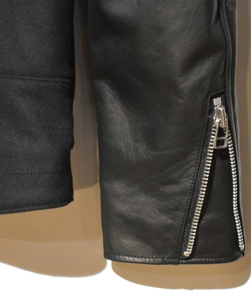 roarguns(ロアーガンズ)の「S100 MELTON COW LEATHER RIDERS JACKET(ライダースジャケット・メンズ・ブラック・2)」の7枚目の写真