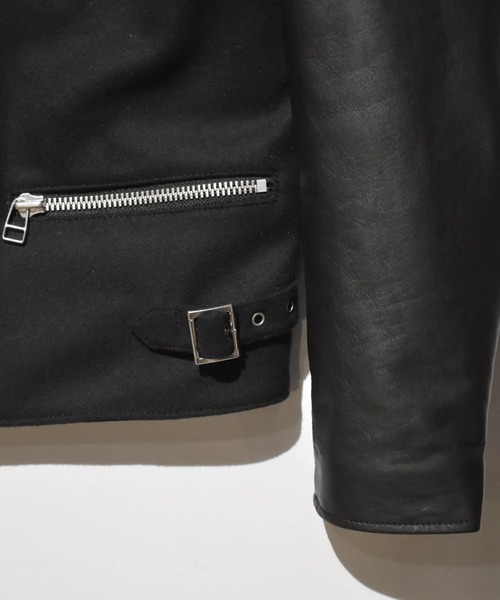 roarguns(ロアーガンズ)の「S100 MELTON COW LEATHER RIDERS JACKET(ライダースジャケット・メンズ・ブラック・2)」の8枚目の写真