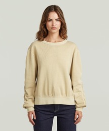 G-STAR | Woven Mix Relaxed Sweater/異素材ミックスシャーリングデザインスリーブリラックススウェット(スウェット)