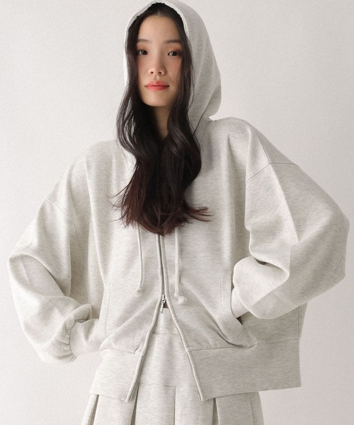 Heather(ヘザー)の「ダブルZIP BIGフーディ 642181(パーカー・レディース・ピンク/スミクロ/オートミール/グレー・FREE)」の3枚目の写真