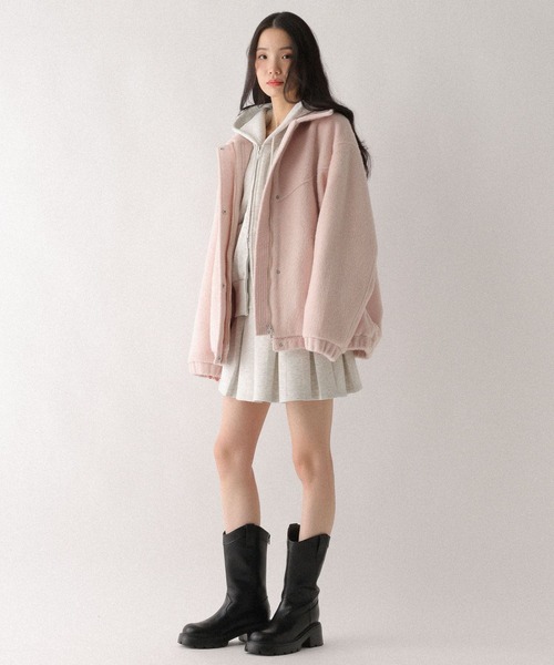 Heather(ヘザー)の「ダブルZIP BIGフーディ 642181(パーカー・レディース・ピンク/スミクロ/オートミール/グレー・FREE)」の8枚目の写真