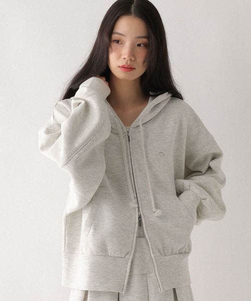 Heather(ヘザー)の「ダブルZIP BIGフーディ 642181(パーカー・レディース・ピンク/スミクロ/オートミール/グレー・FREE)」の9枚目の写真