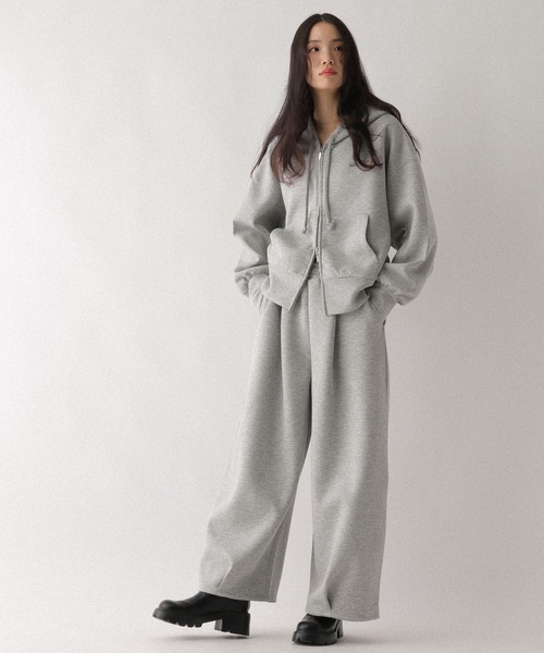 Heather(ヘザー)の「ダブルZIP BIGフーディ 642181(パーカー・レディース・ピンク/スミクロ/オートミール/グレー・FREE)」の14枚目の写真