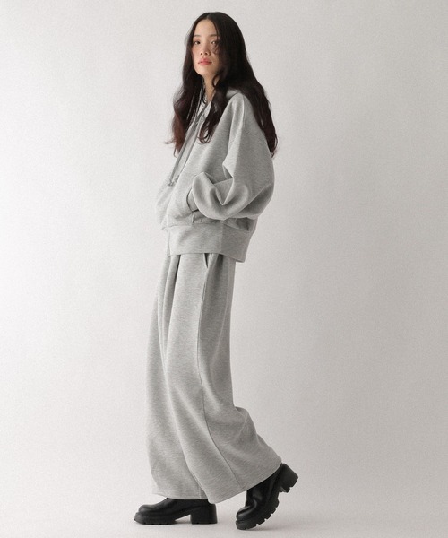 Heather(ヘザー)の「ダブルZIP BIGフーディ 642181(パーカー・レディース・ピンク/スミクロ/オートミール/グレー・FREE)」の15枚目の写真