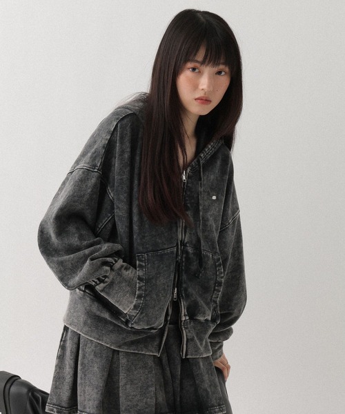 Heather(ヘザー)の「ダブルZIP BIGフーディ 642181(パーカー・レディース・ピンク/スミクロ/オートミール/グレー・FREE)」の19枚目の写真