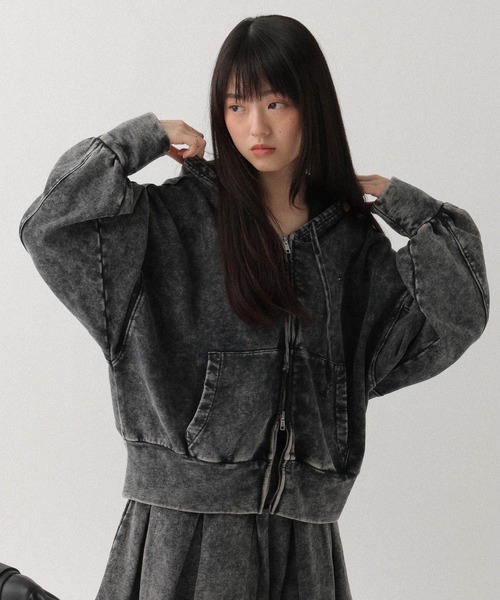 Heather(ヘザー)の「ダブルZIP BIGフーディ 642181(パーカー・レディース・ピンク/スミクロ/オートミール/グレー・FREE)」の20枚目の写真