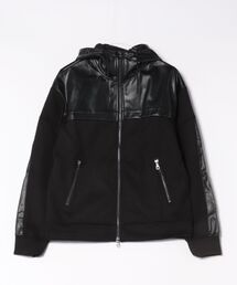 【SR】【it】【MMMM】スエードポンチ×エコレザー フーデッドブルゾン