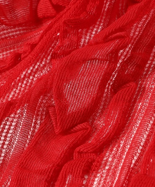 Ray BEAMS（レイビームス）の「メッシュ ストライプ カーディガン（カーディガン/ボレロ・レディース・ブラック/レッド・ONE SIZE）」の22枚目の写真