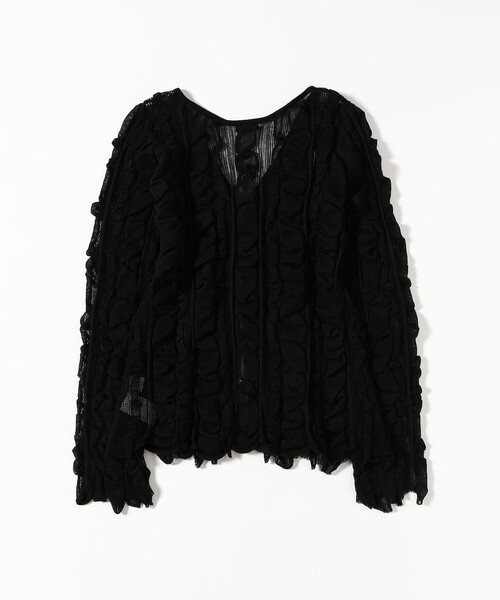 Ray BEAMS（レイビームス）の「メッシュ ストライプ カーディガン（カーディガン/ボレロ・レディース・ブラック/レッド・ONE SIZE）」の20枚目の写真