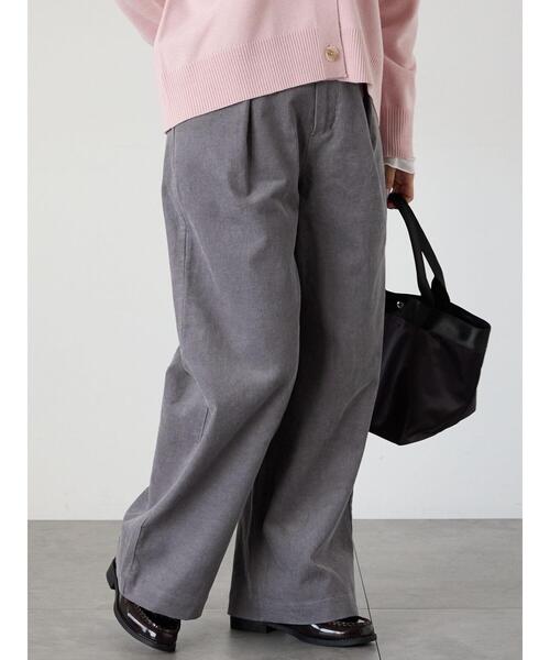 Lugnoncure(ルノンキュール)の「細コーデュロイタックワイドパンツ(その他パンツ・レディース・オフホワイト/ピンク/グレー・F)」の1枚目の写真