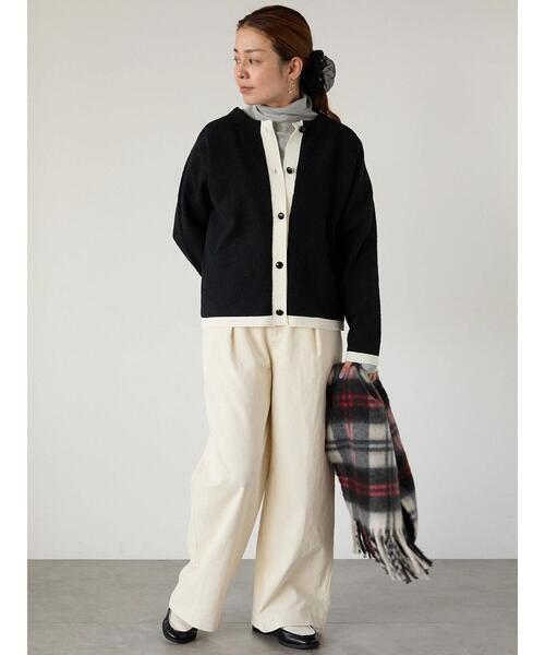 Lugnoncure(ルノンキュール)の「細コーデュロイタックワイドパンツ(その他パンツ・レディース・オフホワイト/ピンク/グレー・F)」の2枚目の写真