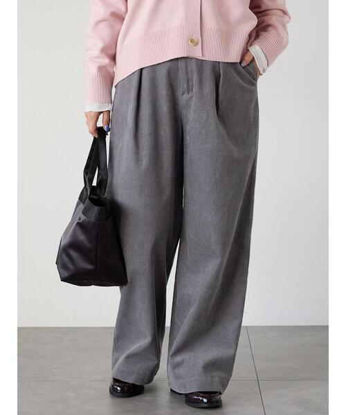 Lugnoncure(ルノンキュール)の「細コーデュロイタックワイドパンツ(その他パンツ・レディース・オフホワイト/ピンク/グレー・F)」の8枚目の写真