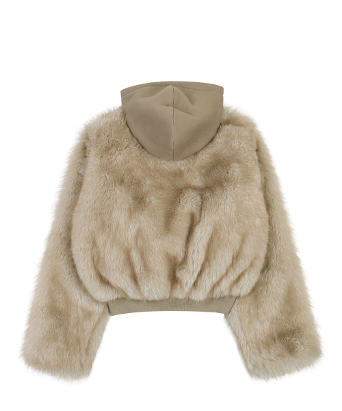 ORDINARY HOLIDAY（オーディナリー ホリデー）の「MIXED FUR HOODED JUMPER [BEIGE]（その他アウター・レディース・その他・FREE）」の3枚目の写真