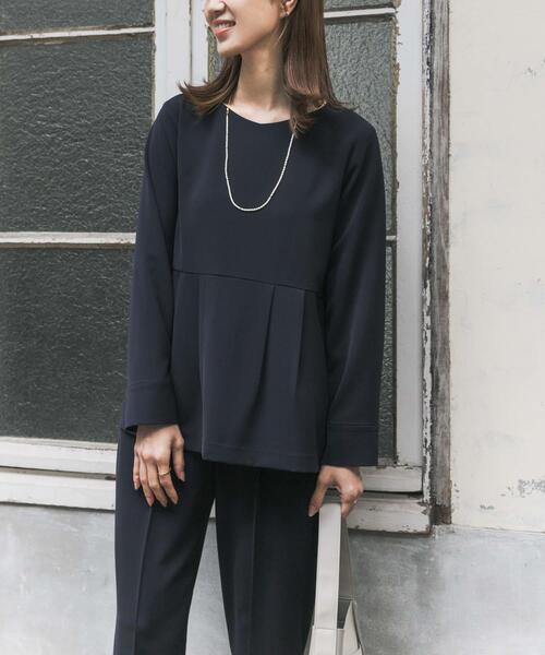 URBAN RESEARCH DOORS（アーバンリサーチドアーズ）の「ペプラムトップスセットアップ | セレモニー/オフィス/セットアップ/オケージョン/入卒式/お呼ばれ（セットアップ・レディース・ネイビー/ブラック・SMALL/MEDIUM）」の5枚目の写真