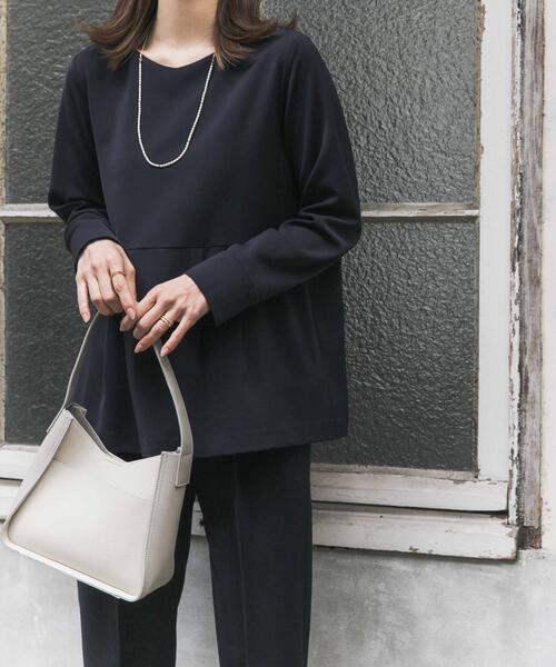 URBAN RESEARCH DOORS（アーバンリサーチドアーズ）の「ペプラムトップスセットアップ | セレモニー/オフィス/セットアップ/オケージョン/入卒式/お呼ばれ（セットアップ・レディース・ネイビー/ブラック・SMALL/MEDIUM）」の6枚目の写真