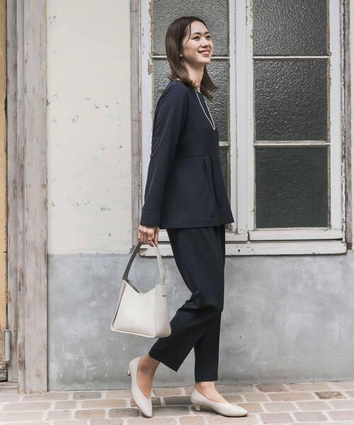 URBAN RESEARCH DOORS（アーバンリサーチドアーズ）の「ペプラムトップスセットアップ | セレモニー/オフィス/セットアップ/オケージョン/入卒式/お呼ばれ（セットアップ・レディース・ネイビー/ブラック・SMALL/MEDIUM）」の9枚目の写真